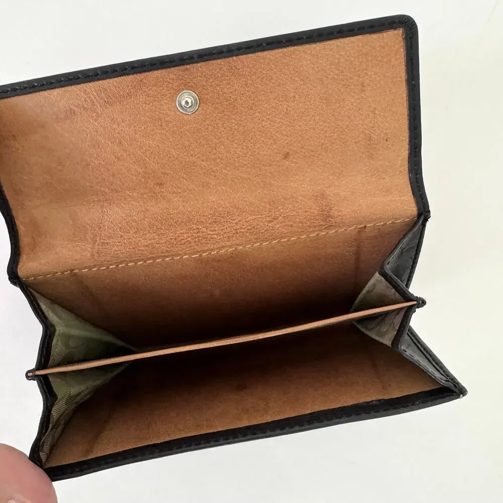 Coach Vintage Buckle Bifold Wallet Organizer Cardholder Black Leather